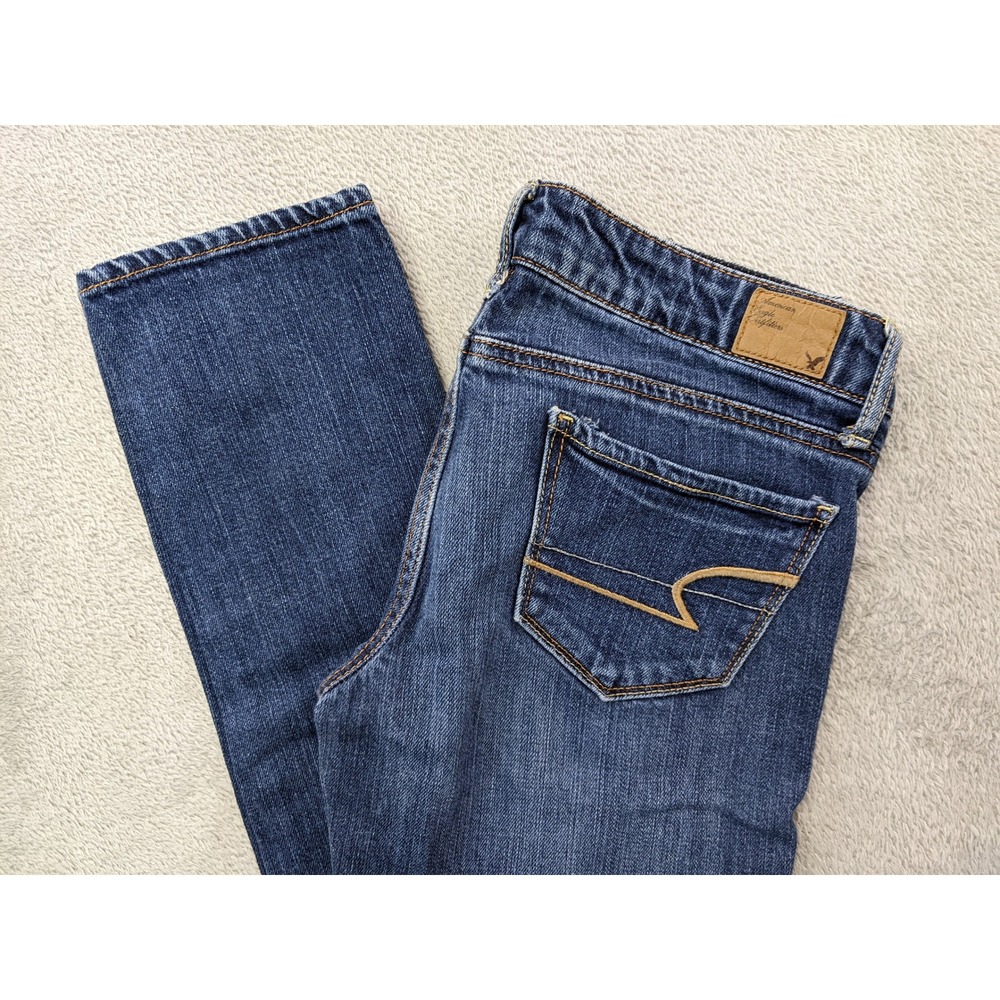 American Eagle Outfitters Womens Skinny Jeans Stretch Dark Wash Denim